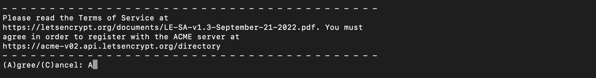 Continue by Enter A